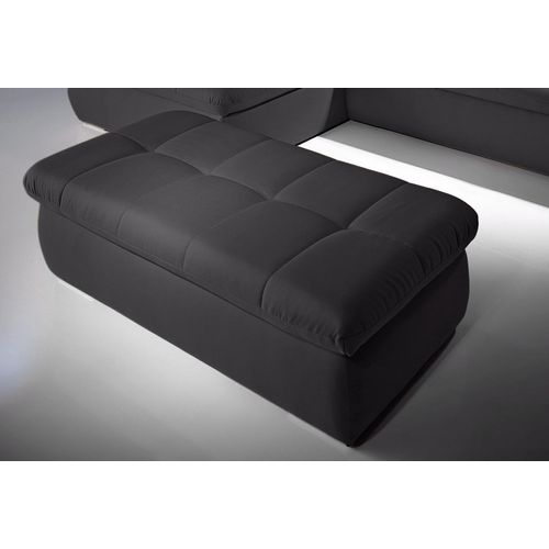 Hocker INOSIGN, grau (graphit), B:136cm H:43cm T:64cm, Struktur fein ( 100% Polyester), Struktur flausch (100% Polyester), Hocker, Polsterhocker