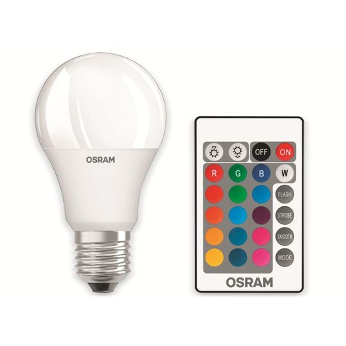 OSRAM LED-Lampe P60 mit Fernbedienung, E27, EEK: G, 9,7 W, 806 lm, 2700 K