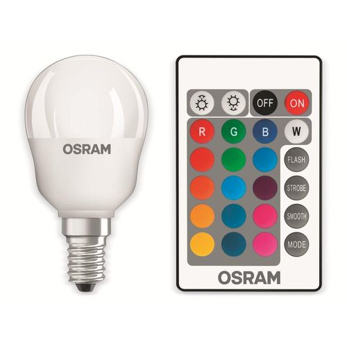 OSRAM LED-Lampe P25 mit Fernbedienung, E14, EEK: G, 4,2 W, 250 lm, 2700 K