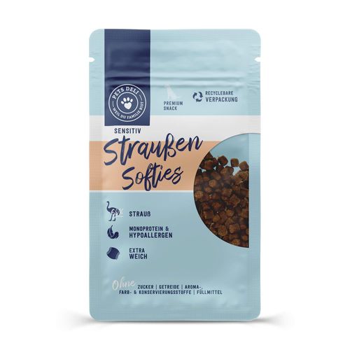 Snack Sensitiv Softies Strauß für Hunde - 5 x 90g