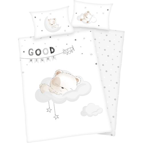 Baby Best Babybettwäsche »Sleeping little bear«, mit niedlichem Motiv und liebevollem Schriftzug