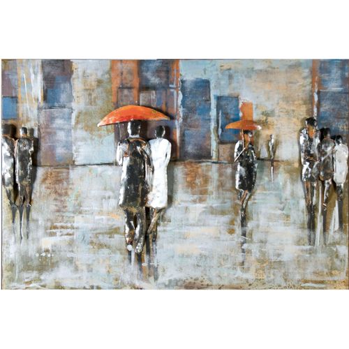 GILDE GALLERY Metallbild »Kunstobjekt Rainy Day«, Menschen, (1 St.)