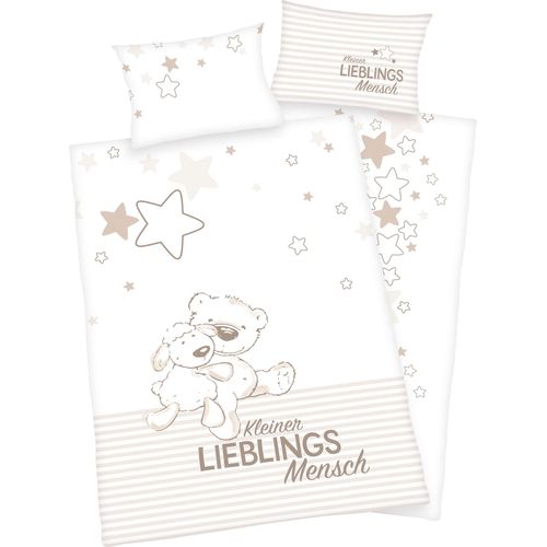 Baby Best Babybettwäsche »Kleiner Lieblingsmensch«, mit Bärchen Motiv und liebevollem Schriftzug
