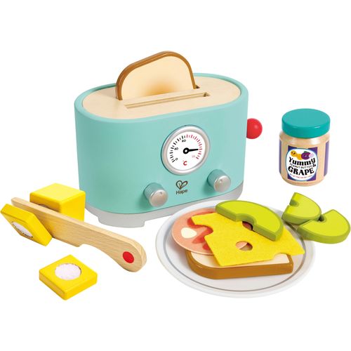 Hape Kinder-Toaster »Kling, Pop-Up-Toaster-Set«, (12 tlg.), aus Holz