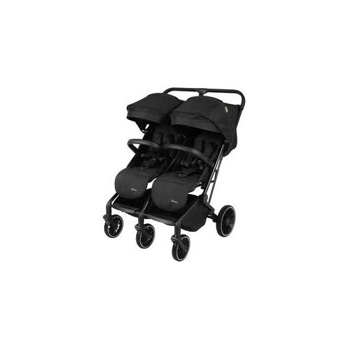 Zwillingsbuggy BABYGO "Zwillingskinderwagen GOTwice" schwarz Baby Kinderwagen mit drei schwenkbaren Vorderrädern