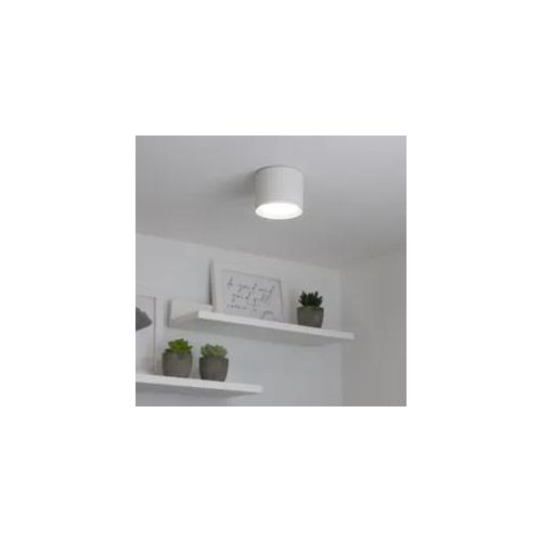 Flache Aufbauleuchte IP44 GX53 - Farbe: weiß - Leuchtmittel: 6W neutralweiß dimm...