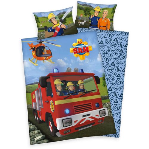 Feuerwehrmann Sam Babybettwäsche »Feuerwehrmann Sam«, mit Löschzug und Helikopter