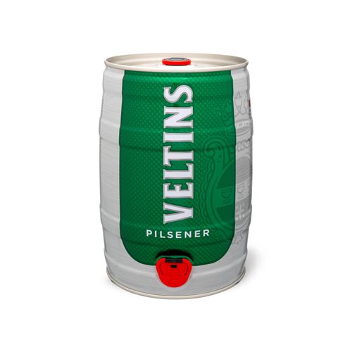 Veltins Pilsener 5 Liter Bierfass mit Zapfhahn, Pfandfrei 4,8% Vol