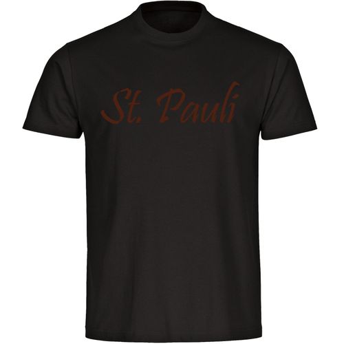 multifanshop Kinder T-Shirt - St. Pauli - Schriftzug - Druck braun - Kind