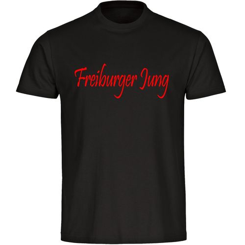 multifanshop Kinder T-Shirt - Freiburg - Freiburger Jung - Druck rot - Kind