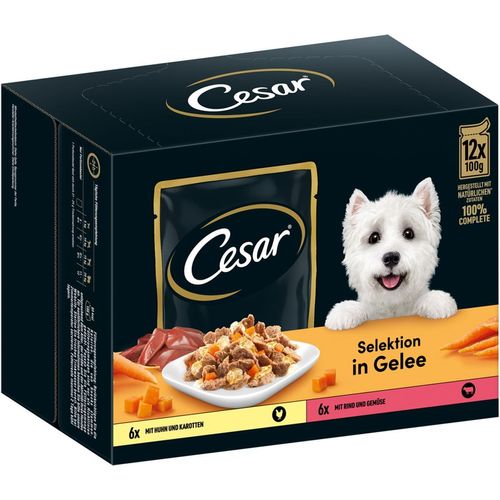 CESAR Selektion Gelee Huhn, Rind, Gemüse 72x100g