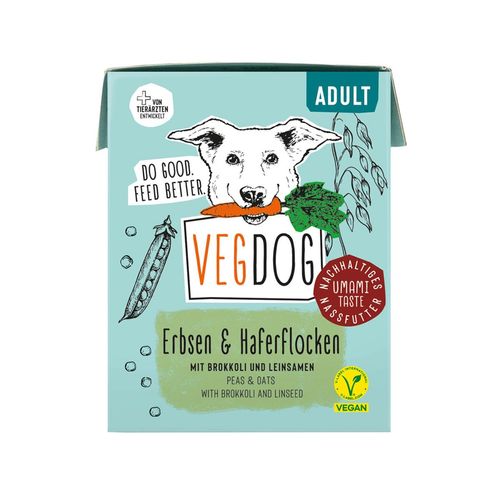 VEGDOG Adult Erbsen & Haferflocken im Tetra Pak 10x390g