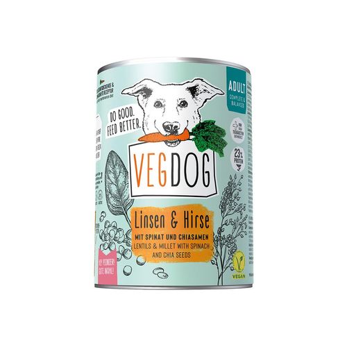 VEGDOG Adult Linsen & Hirse 6x400g