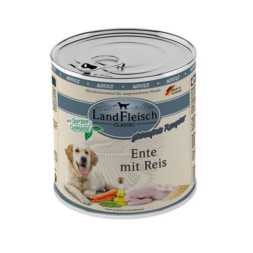 LandFleisch Dog Classic Ente mit Reis 6x800g