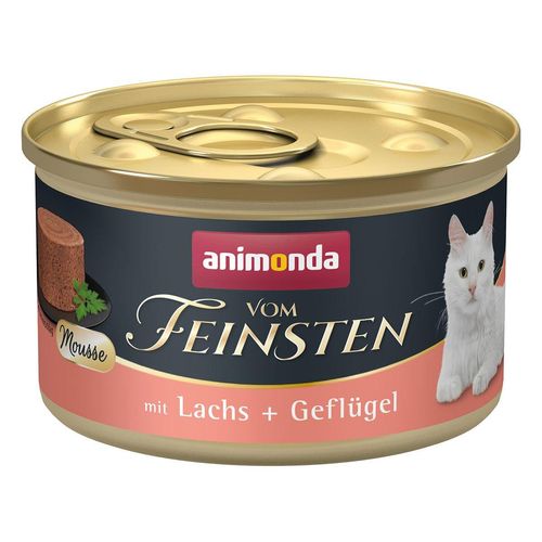 animonda vom Feinsten Mousse mit Lachs + Geflügel 24x85g