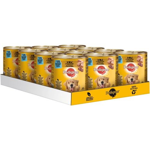 Pedigree Adult mit 3 Sorten Geflügel in Pastete 12x800g