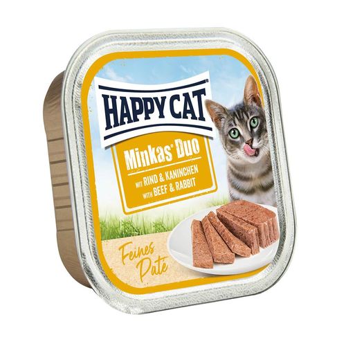 Happy Cat Minkas Duo Rind & Kaninchen Paté 16x100g