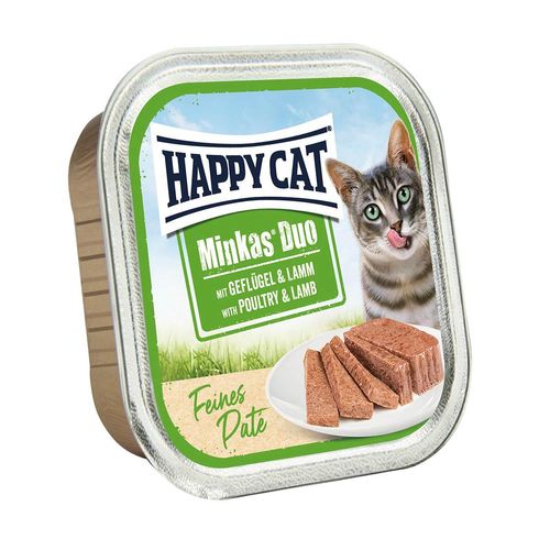 Happy Cat Minkas Duo Geflügel & Lamm Paté 16x100g