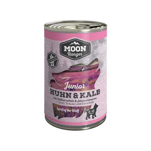 MOON Ranger Junior Huhn & Kalb mit Süßkartoffeln & Johannisbeeren 12x400g