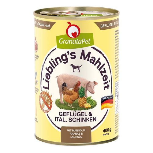 GranataPet Liebling's Mahlzeit Geflügel und italienischer Schinken 6x400g