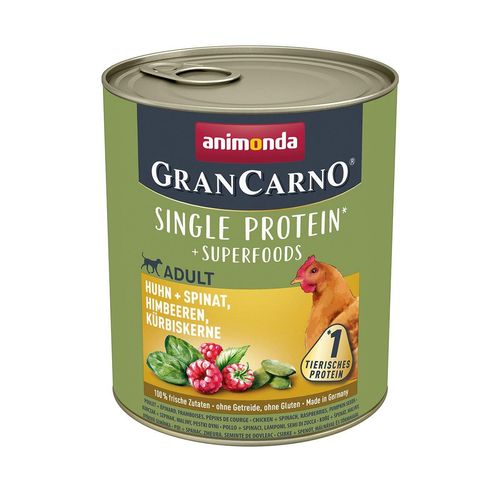 animonda GranCarno superfoods Huhn + Spinat + Himbeer + Kürbiskern 6x800g