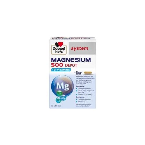 Doppelherz system MAGNESIUM 500 DEPOT + B-Vitamine