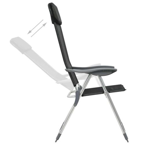 vidaXL Klappbare Campingstühle 4 Stk. Aluminium Schwarz