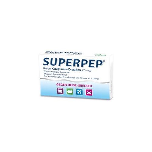 SUPERPEP Reise Kaugummi-Dragees 20 mg