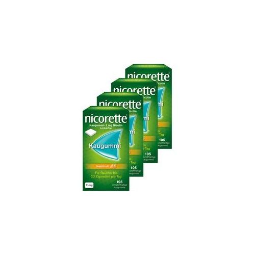 nicorette Kaugummi 2mg freshfruit 105 Stk. 4er Set