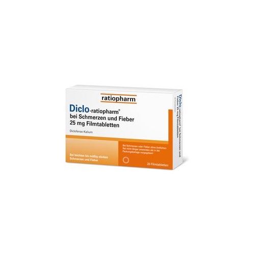 Diclo-ratiopharm bei Schmerzen und Fieber 25 mg