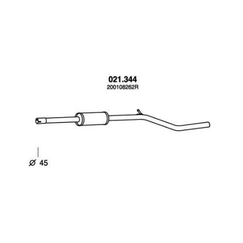 PEDOL Mittelschalldämpfer DACIA 021.344 200108262R MSD