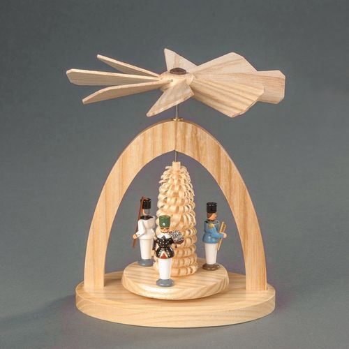 Weihnachtspyramide ALBIN PREISSLER "Wärmespiel - Bergleute, Weihnachtsdeko" Weihnachtspyramiden Gr. H: 13cm, beige (natur)