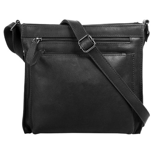 Umhängetasche CLUTY, Damen, Gr. B/H/T: 24cm x 22cm x 9cm onesize, schwarz, Leder, unifarben, Taschen, echt Leder