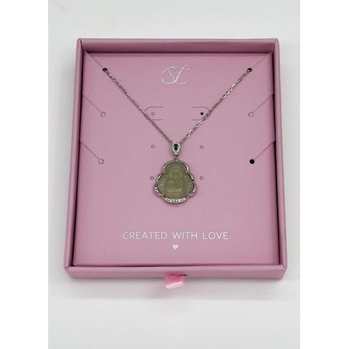 Smashed Lemon 64013 dunne vergulde zilveren ketting met hetian jade