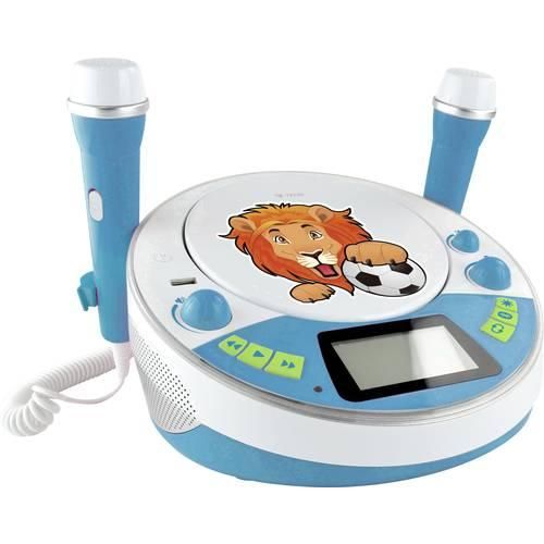 X4 Tech Bobby Joey Jam Box Kinder CD-Player Bluetooth®, AUX, CD, USB, SD Inkl. Karaoke-Funktion, Inkl. Mikrofon Blau