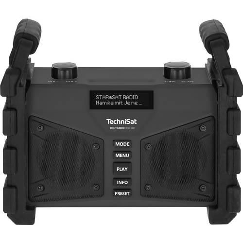 TechniSat DIGITRADIO 230 OD Baustellenradio DAB+, UKW AUX, Bluetooth®, USB wiederaufladbar, wasserdicht, spritzwassergeschützt, staubdicht Schwarz