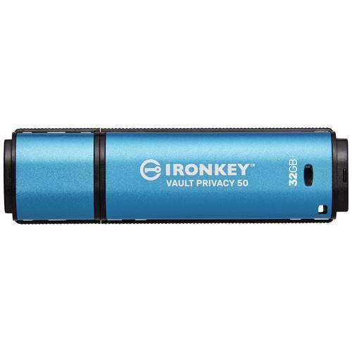 Kingston IronKey Vault Privacy 50 Series USB-Stick Retail 32 GB Schwarz/Blau IKVP50/32GB USB 3.2 Gen 1 (USB 3.0)