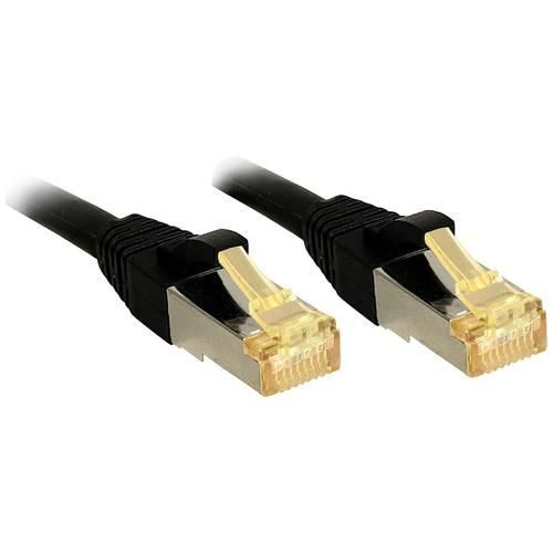 LINDY 47316 RJ45 Netzwerkkabel, Patchkabel CAT 6a (Rohkabel CAT 7) S/FTP 30.00 m Schwarz 1 St.