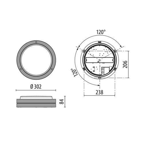 Wandlampe Bliz Round 40 3.000K anthrazit dimmbar