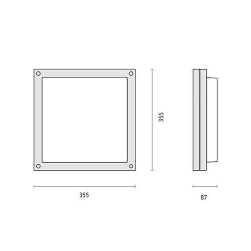 Wandlampe Bliz Square 40 3.000K weiß dimmbar