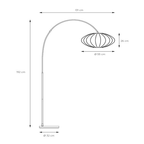 Bogenleuchte Corina, creme, E27, 192 cm, Kunststoff