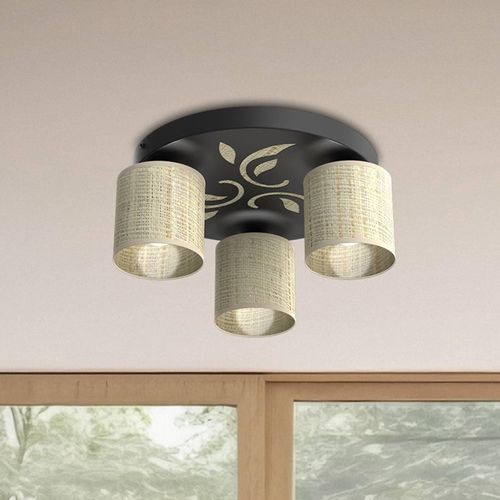 Deckenlampe Adeline Rattanschirme 3-fl. rund