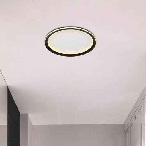 LED-Deckenleuchte Clarino, Ø 41,5 cm, schwarz, Acryl, CCT