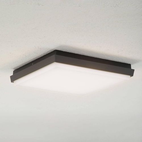 Lucande Amra LED-Außendeckenleuchte, eckig 30 cm