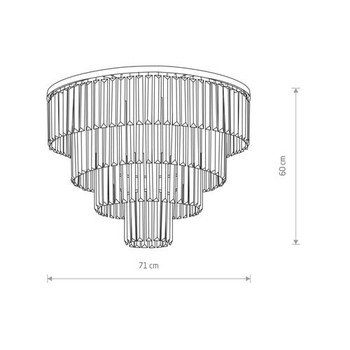 Deckenleuchte Cristal, transparent/silber, Ø 71cm