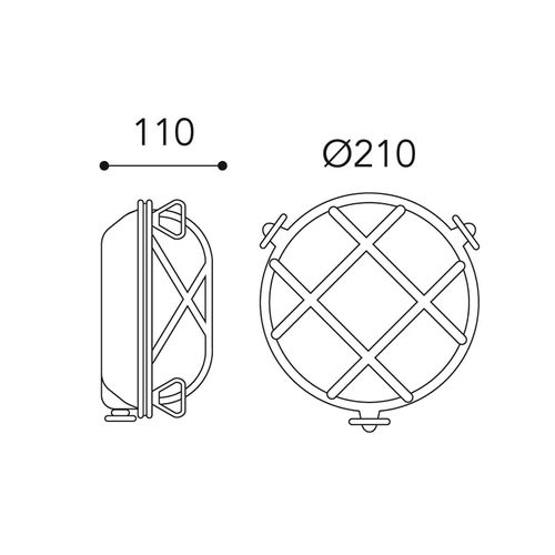 Wandlampe Tortuga 200.20, rund, nickel/opal