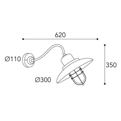 Wandlampe Patio Cage 3301 messing antik/klar