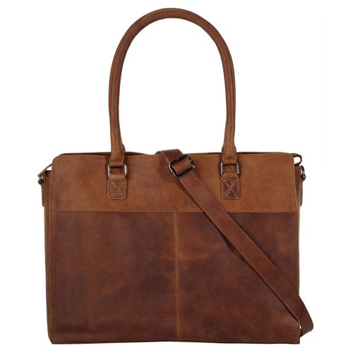 Shopper CLUTY, Damen, Gr. B/H/T: 36cm x 28cm x 13cm onesize, braun (cognac), Leder, vintage, Taschen, echt Leder