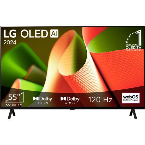 G (A bis G) LG OLED-Fernseher Fernseher Gr. 55, schwarz