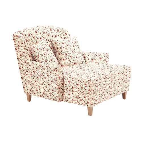 Max Winzer® Sessel »Julia, Loungesessel, Blumenmuster, XXL-Sessel, Megasessel, bequem«, mit naturfarbenen Holzfüssen